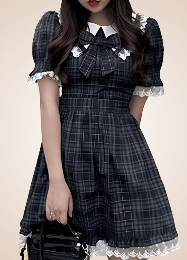 Steampunk Plaid Lolita Dress UK