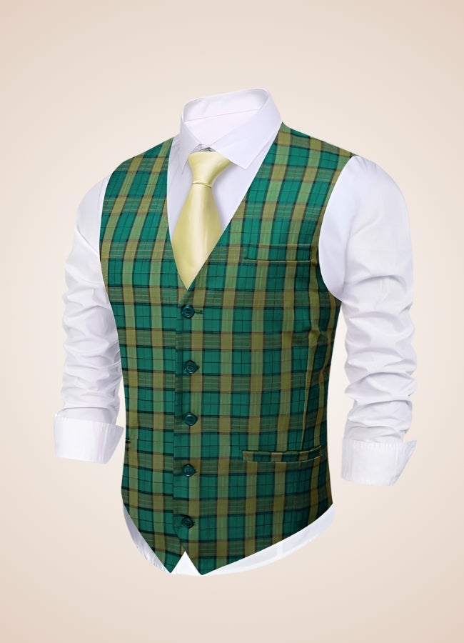 Steampunk Plaid Waistcoat UK