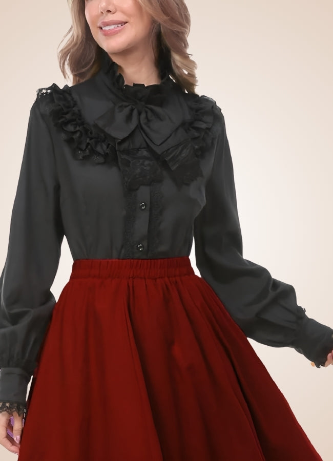 Steampunk Pleated Lantern Long Sleeve Shirt UK