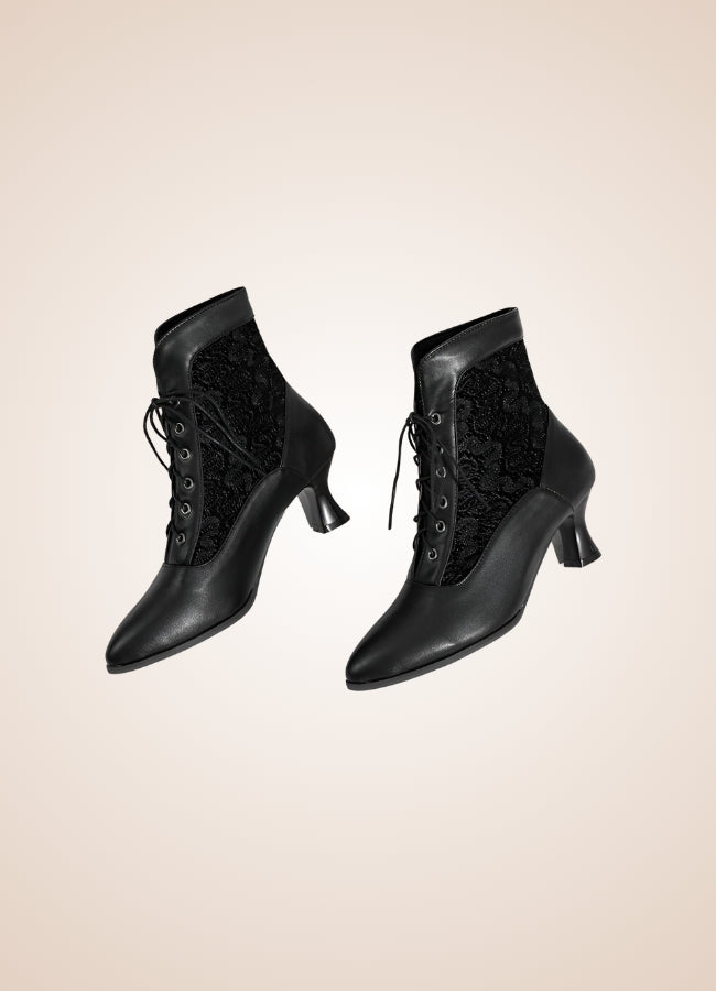 Steampunk Pointed Toe Ankle Boots UK