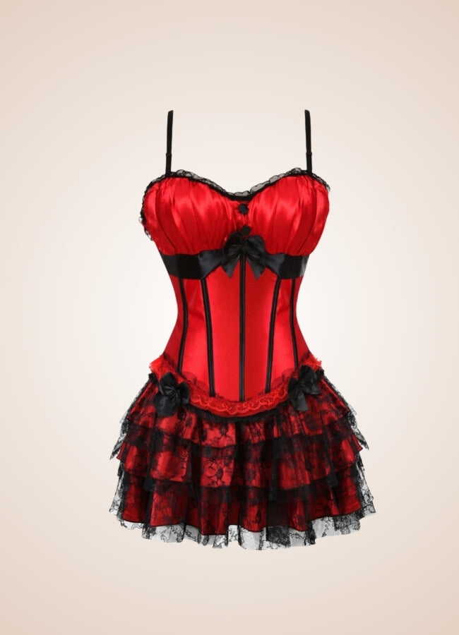 Steampunk Red Corset Mini Dress UK