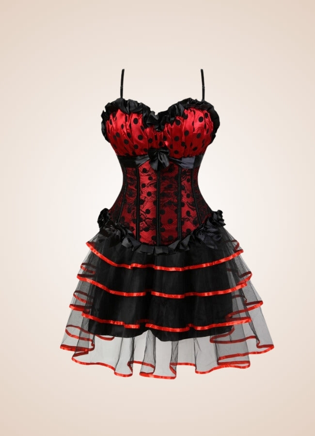 Steampunk Red Corset Mini Dress UK