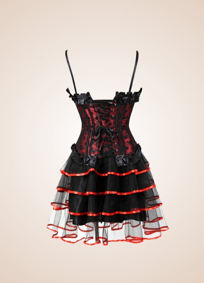 Steampunk Red Corset Mini Dress UK