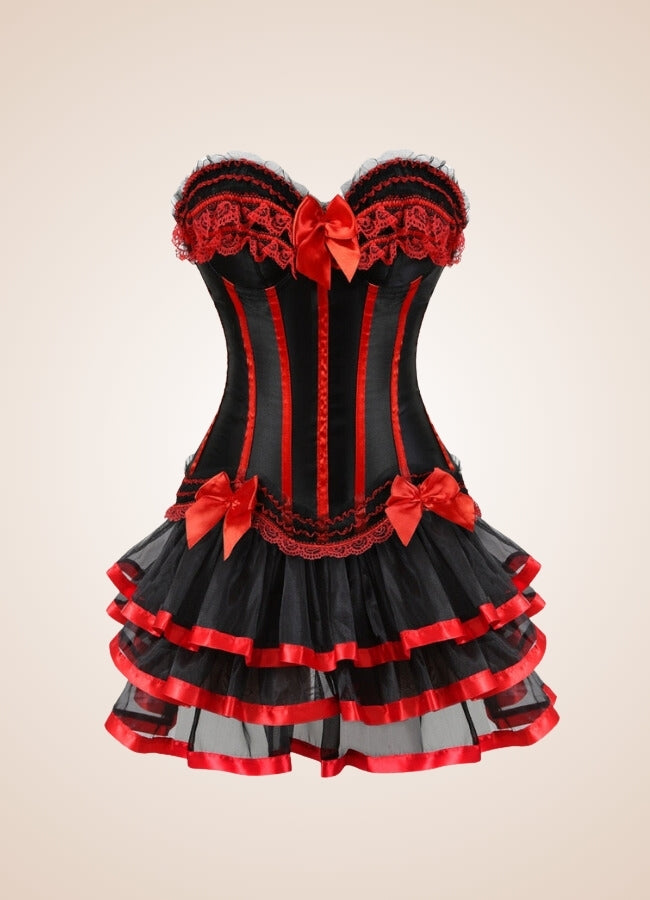 Steampunk Red Corset Mini Dress UK