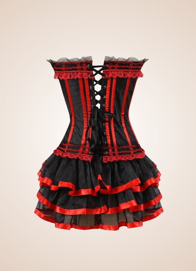 Steampunk Red Corset Mini Dress UK