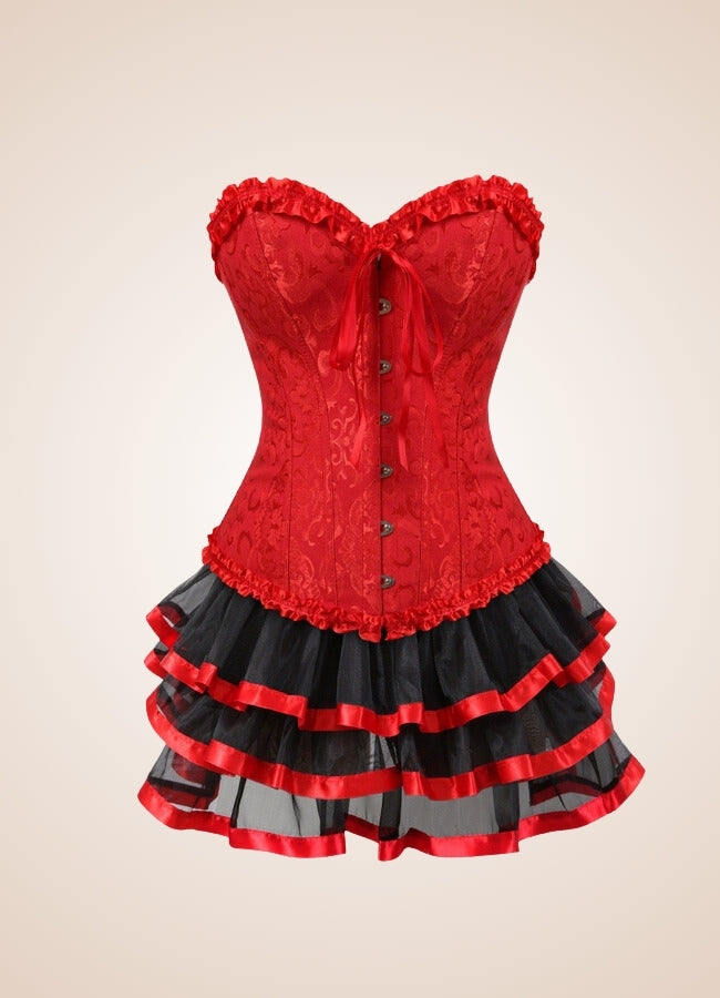 Steampunk Red Corset Mini Dress UK
