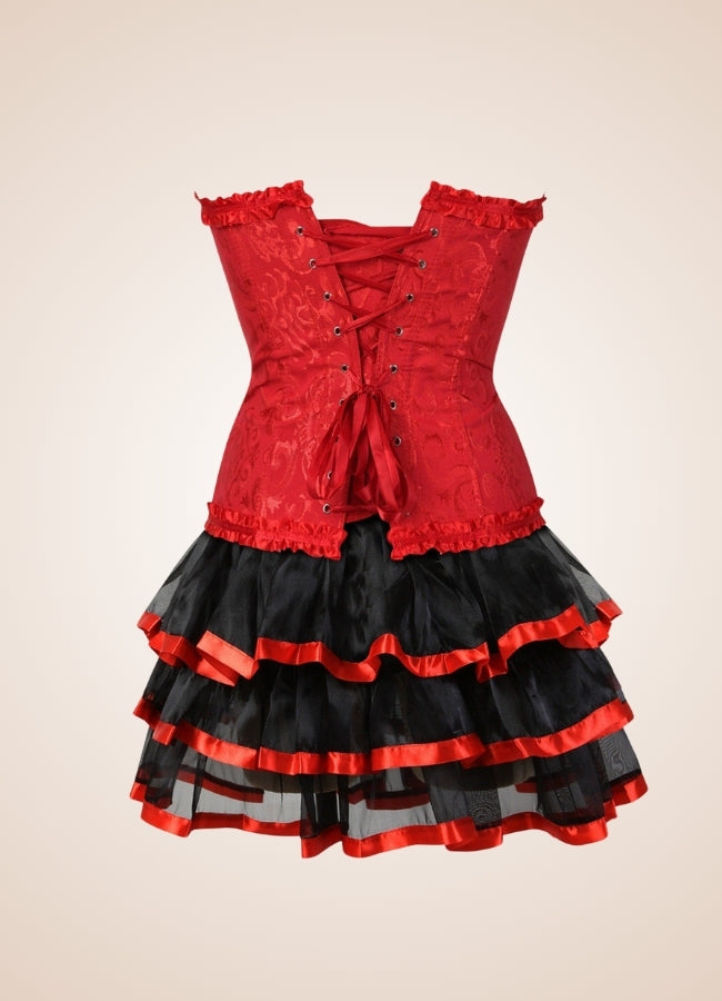 Steampunk Red Corset Mini Dress UK