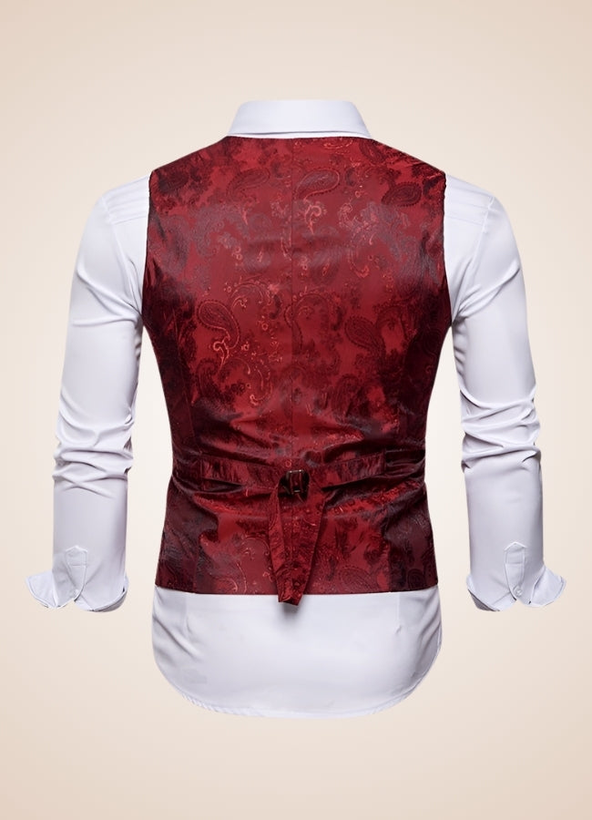 Steampunk Red Double Breasted Vest UK