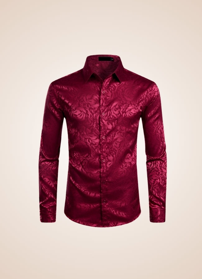 Steampunk Red Flower Pattern Shirt UK