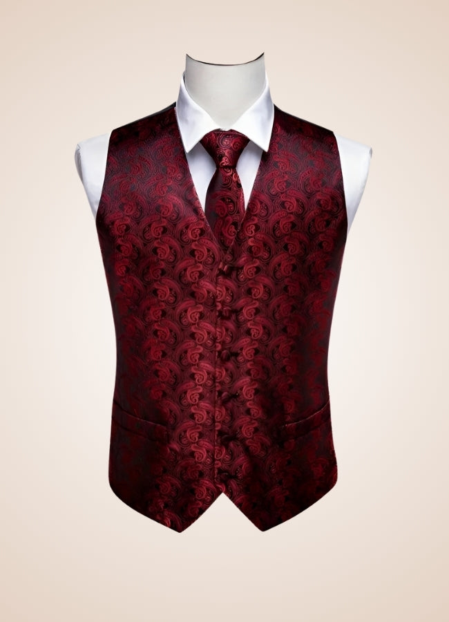 Steampunk Red Suit Vest UK
