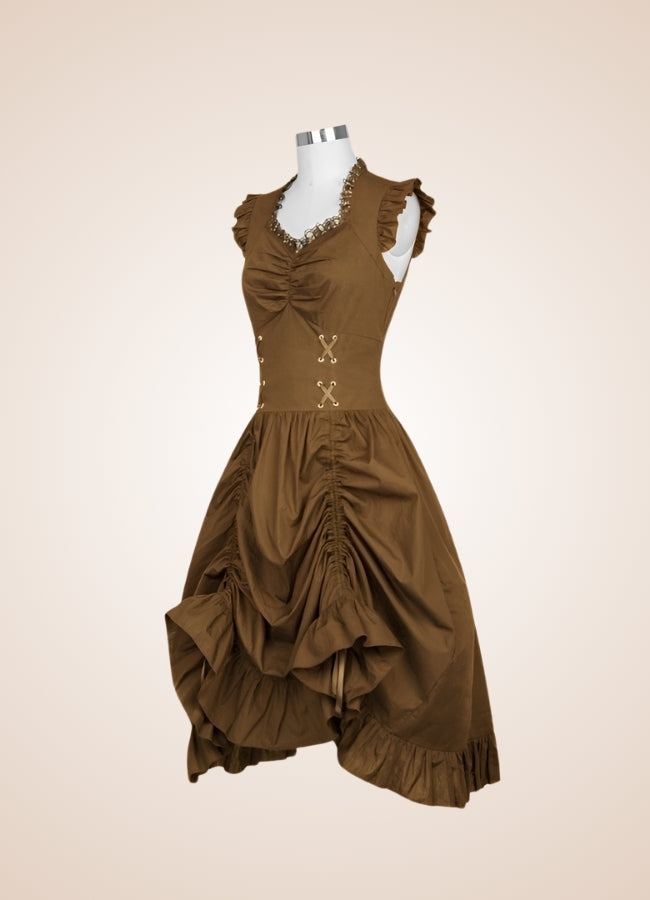 Steampunk Renaissance Sleeveless Dress UK