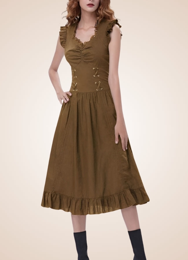 Steampunk Renaissance Sleeveless Dress UK