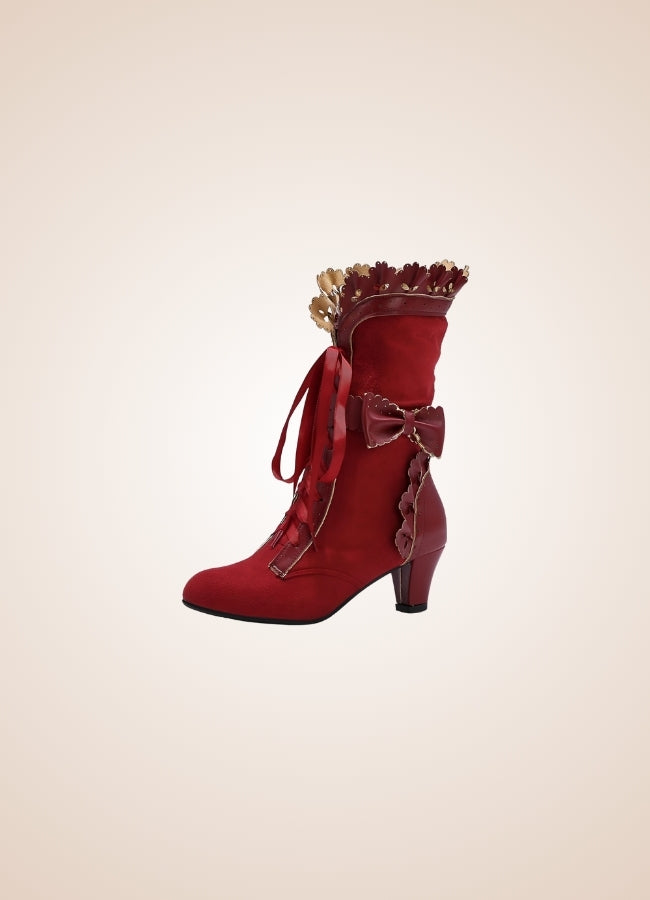 Steampunk Ribbon Heels Boots UK