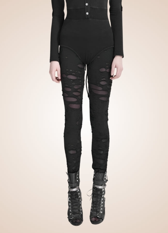 Steampunk Ripped Print Legging UK