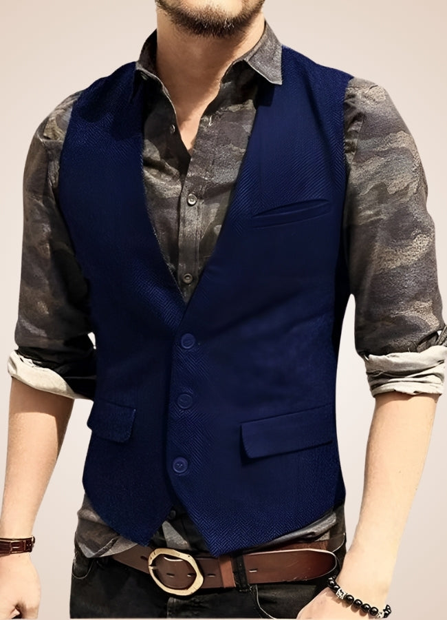 Steampunk Royal Blue Suit Vest UK