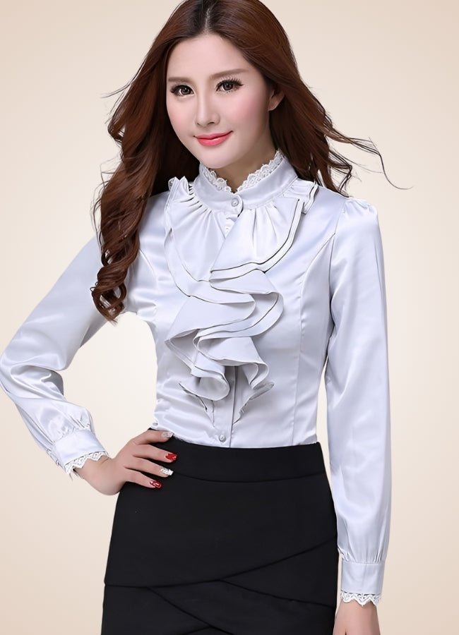 Steampunk Ruffles Chiffon Shirt UK