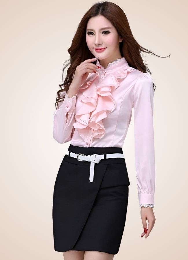 Steampunk Ruffles Chiffon Shirt UK