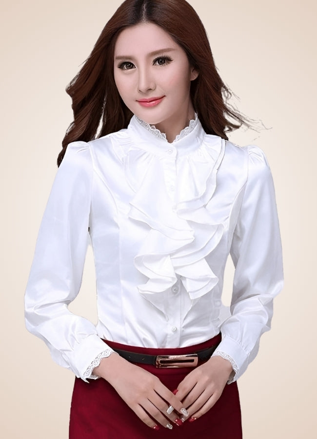 Steampunk Ruffles Chiffon Shirt UK