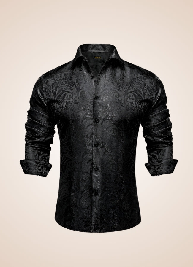 Steampunk Satin Black Shirt UK