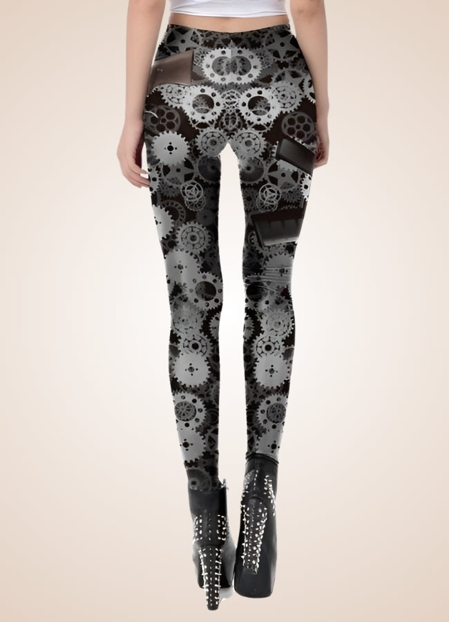 Steampunk Silver Gear Legging UK