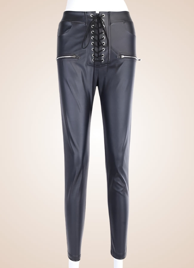 Steampunk Skinny Lace Up Pants UK