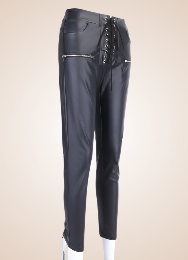 Steampunk Skinny Lace Up Pants UK