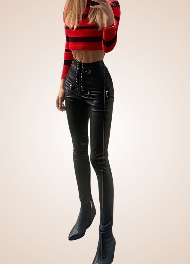 Steampunk Skinny Lace Up Pants UK