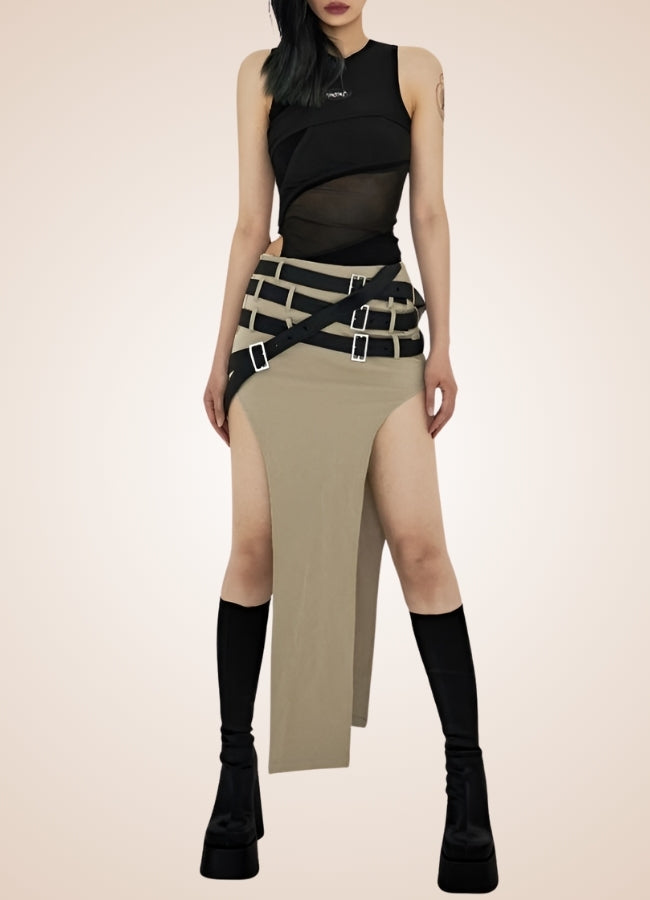 Steampunk Skirt With Belts UK