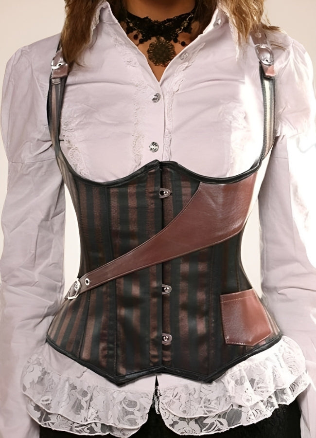 Steampunk Strips Pattern Corset UK