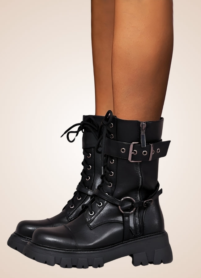 Steampunk Style Zipper Boots UK