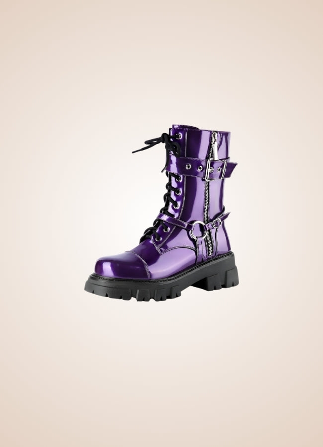 Steampunk Style Zipper Boots UK