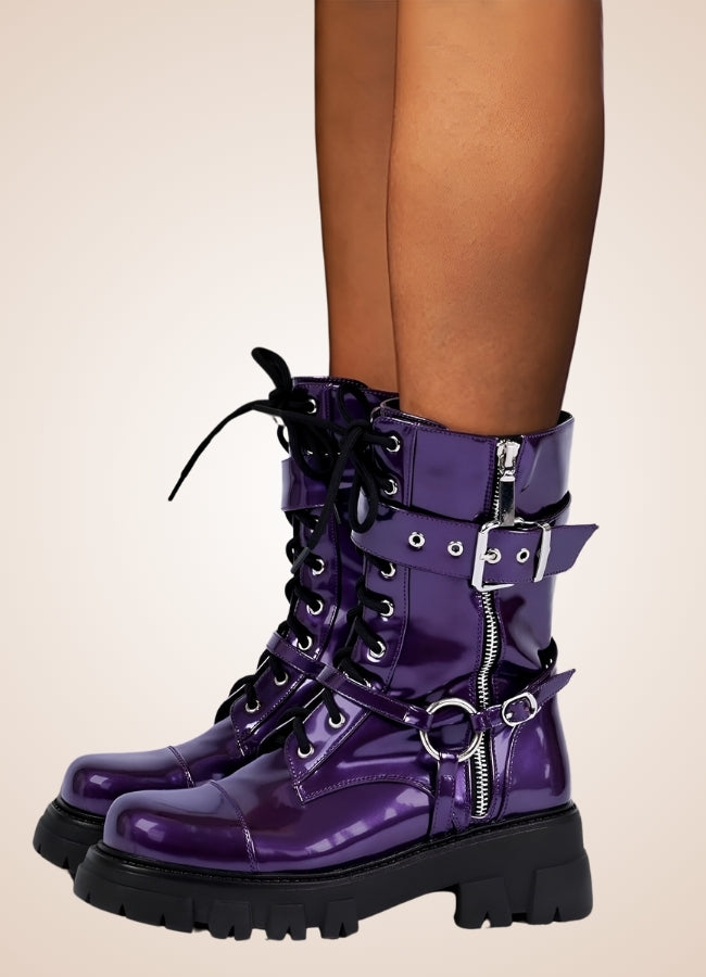Steampunk Style Zipper Boots UK