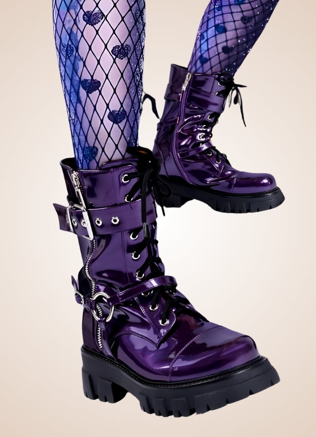 Steampunk Style Zipper Boots UK