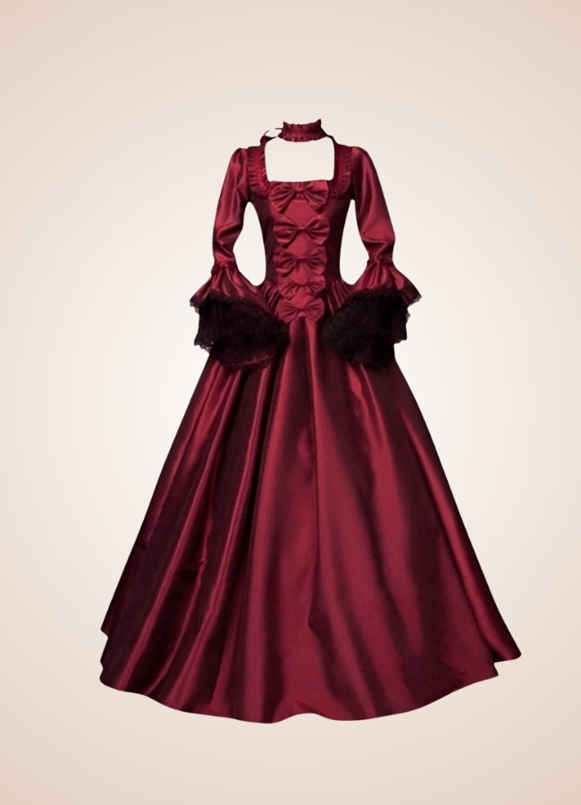 Steampunk Victoria Red Satin Dress UK