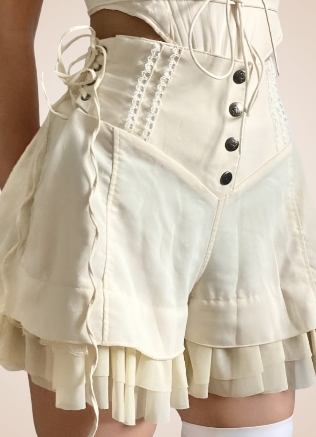 Steampunk Victorian Shorts White UK