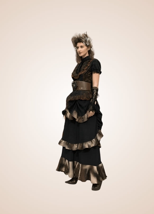 Steampunk Vintage Long Skirt UK