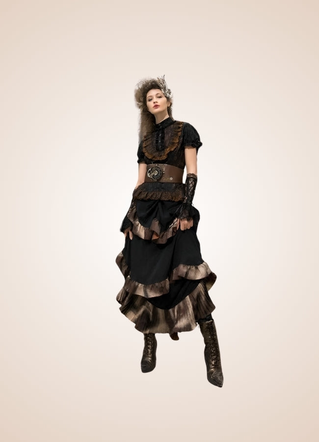 Steampunk Vintage Long Skirt UK