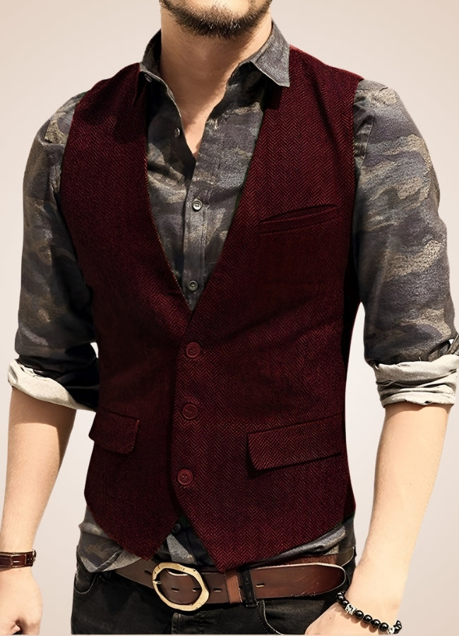 Steampunk Wine Red Suit Vest UK