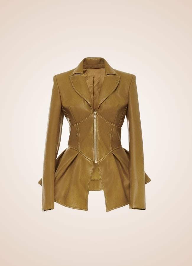Steampunk Women's Leather Zipper Jacket UK