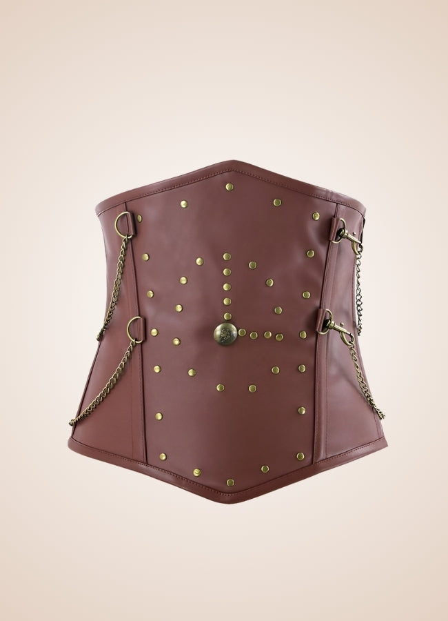 Underbust Leather Steampunk Corset UK