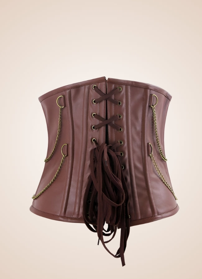 Underbust Leather Steampunk Corset UK