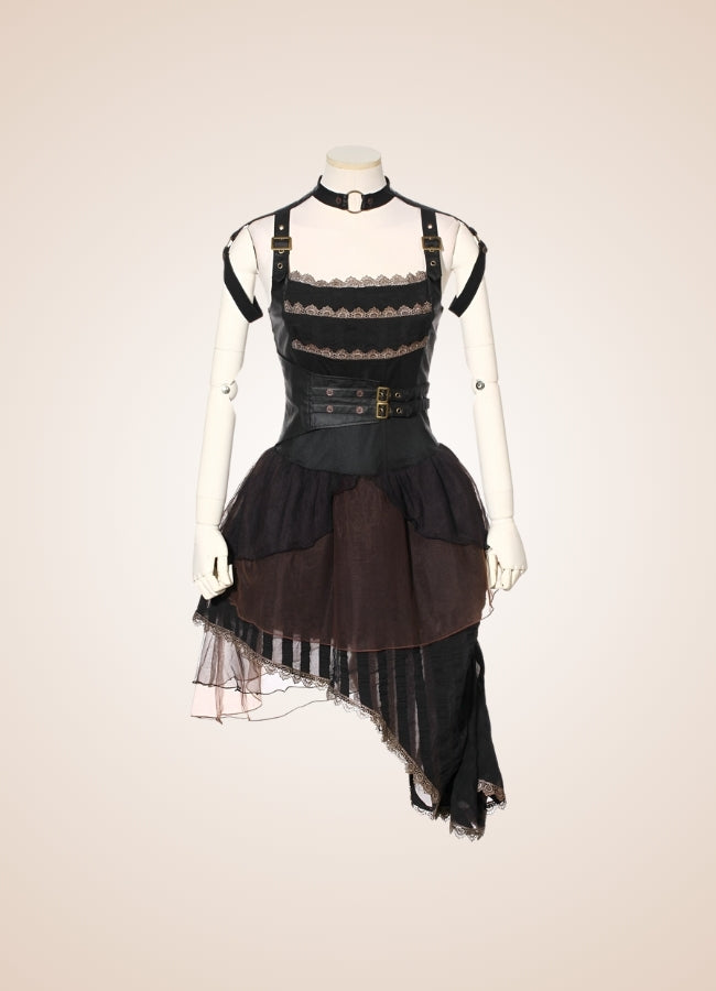 Victorian Asymmetrical Steampunk Dress UK