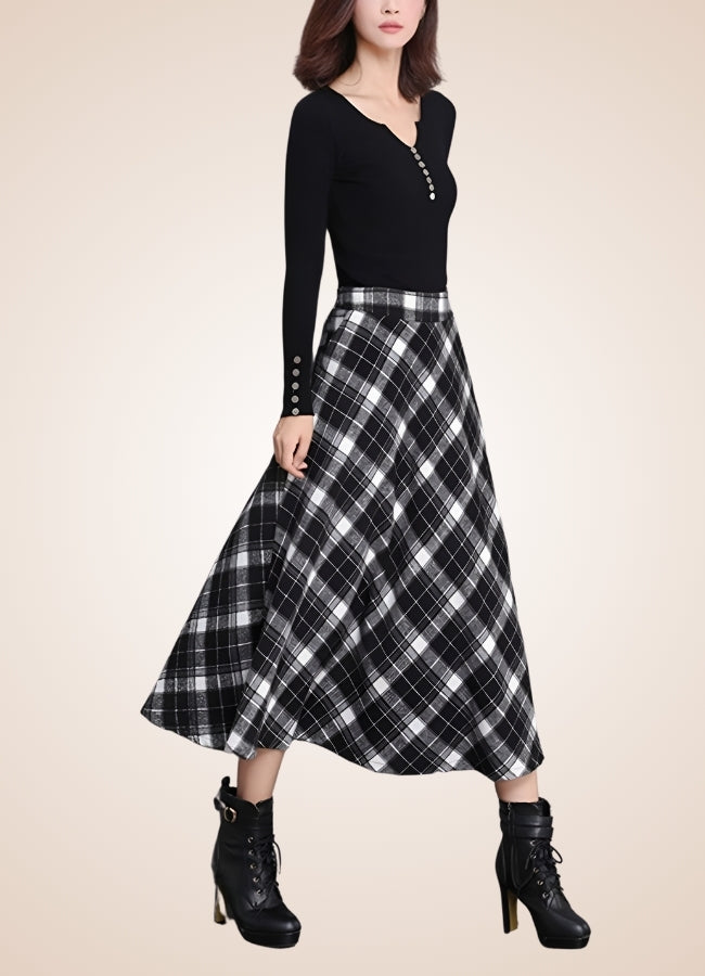 Victorian High Waist Plaid Skirt UK
