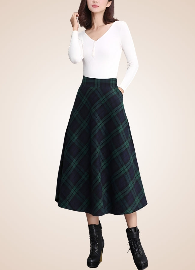 Victorian High Waist Plaid Skirt UK