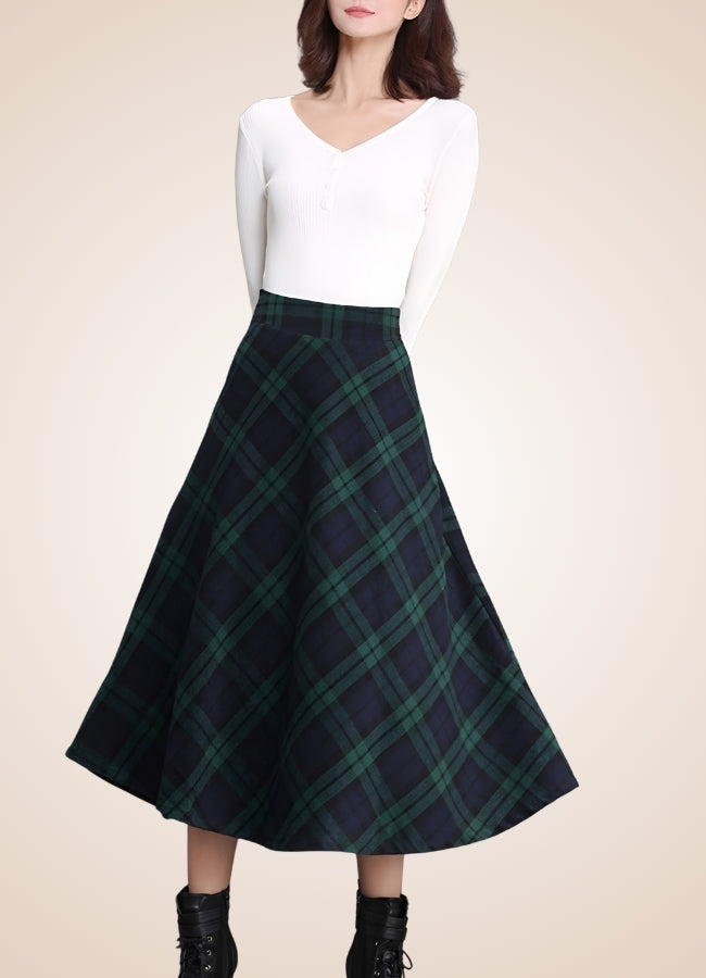 Victorian High Waist Plaid Skirt UK