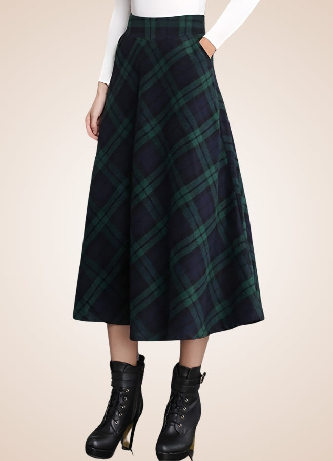 Victorian High Waist Plaid Skirt UK