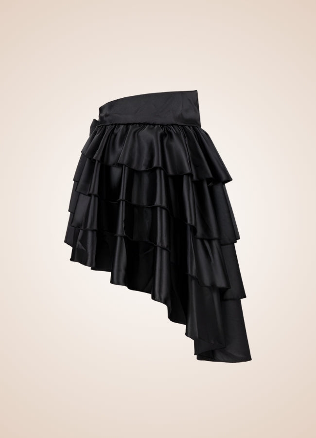 Victorian Ruffled Steampunk Midi Skirt UK