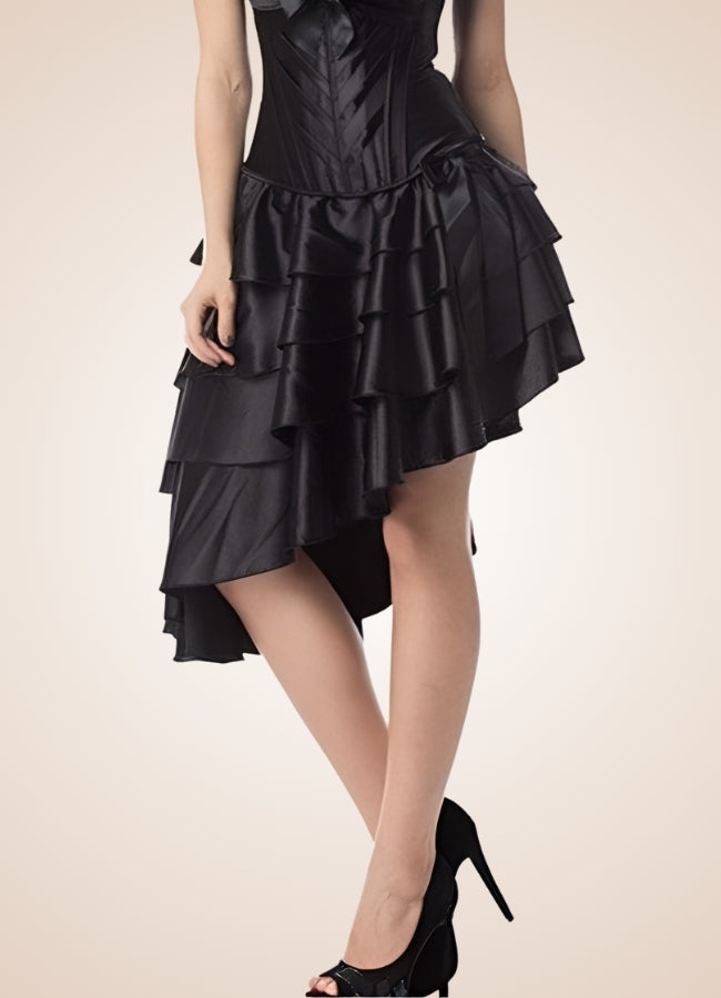 Victorian Ruffled Steampunk Midi Skirt UK