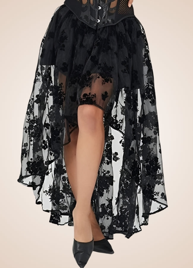 Vintage Flowers Steampunk Skirt UK