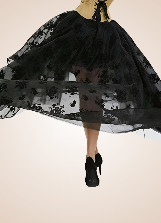 Vintage Flowers Steampunk Skirt UK